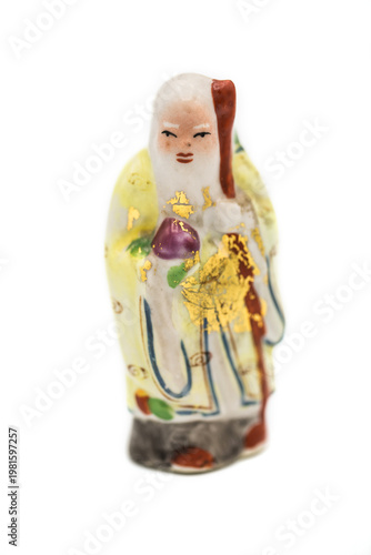 Gods of the Chinese isolated on white background; , Prosperity (Lu,Lok), and Longevity (Shou,Siu), God of Fortune (Fu,Hok)