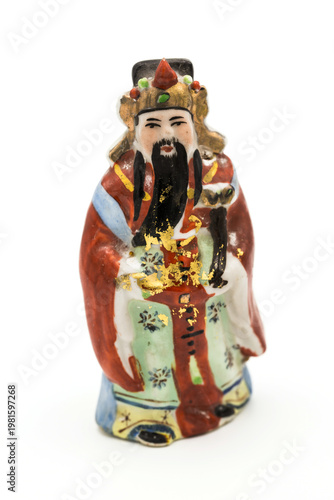 Gods of the Chinese isolated on white background; , Prosperity (Lu,Lok), and Longevity (Shou,Siu), God of Fortune (Fu,Hok)