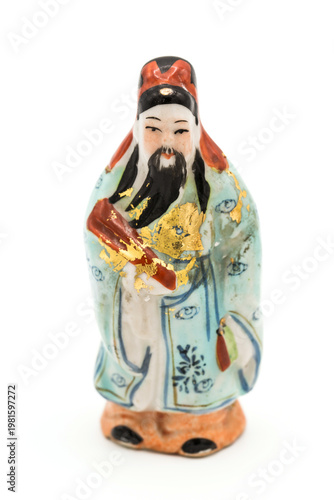 Gods of the Chinese isolated on white background; , Prosperity (Lu,Lok), and Longevity (Shou,Siu), God of Fortune (Fu,Hok)