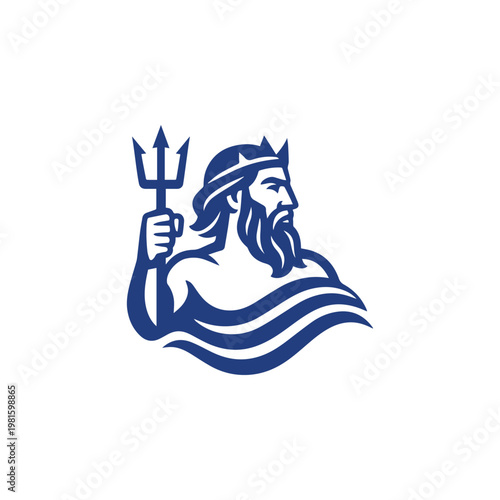 Poseidon God Logo