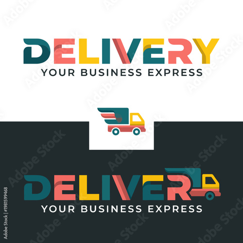 This vibrant logo design showcases the word 'DELIVERY' creatively to represent a fast, reliable business service, ideal for delivery and logistics industries.