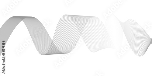 abstract white flowing wave ribbon background with smooth curves minimal 3d paper shape modern clean design