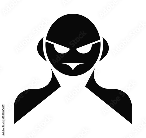 Vector of an angry man with a stern expression and a muscular build