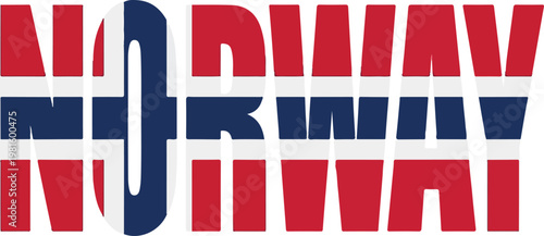 Norway Country Vector Drawing - Illustration Of The Norwegian Flag Design