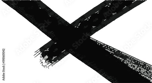 black x mark symbol with white background