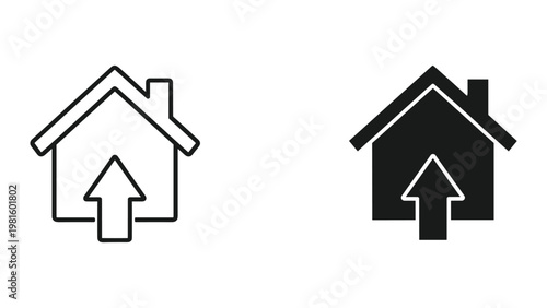 House arrow line real estate concept minimal icon