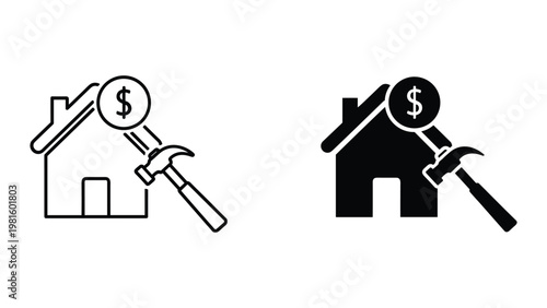 Real estate investment house dollar growth icon