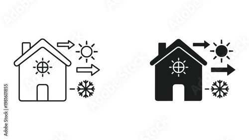 Eco home heating cooling airflow energy diagram