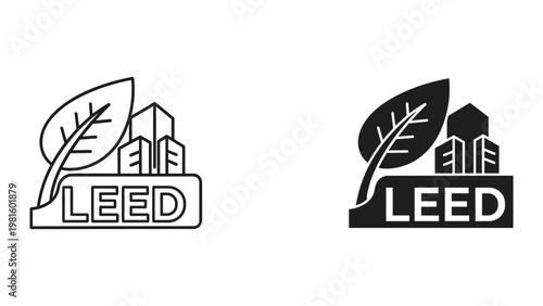LEED logo leaf building sustainability design