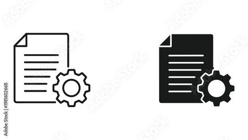 Document gear settings comparison data concept