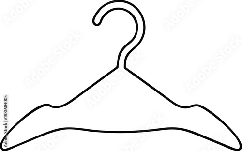 Simple Wire Coat Hanger Outline for Wardrobe and Laundry Related Visuals