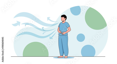 Person practicing deep breathing exercise for relaxation and stress relief