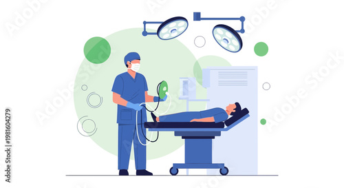 Surgeon with Defibrillator next to Patient on Operating Table in Modern Operating Room
