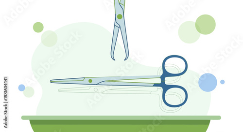 Surgical Instruments: Forceps and Scissors in Medical Tray, Clean, Sterile, Healthcare Concept