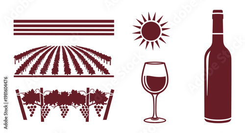 Wine Vineyard Elements Collection