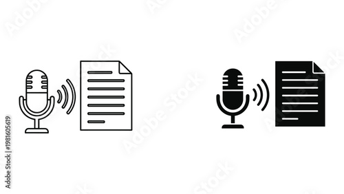 Communication speech document icon comparison