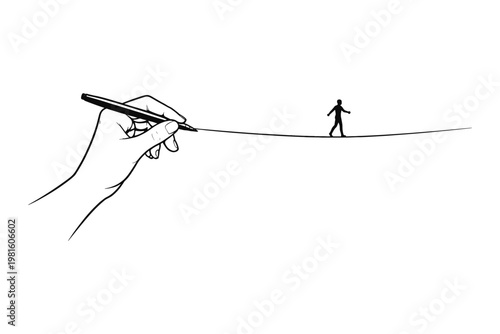 Drawing a Tightrope Walker