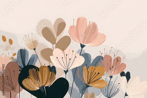 Minimal Floral Composition in Soft Contemporary Colors