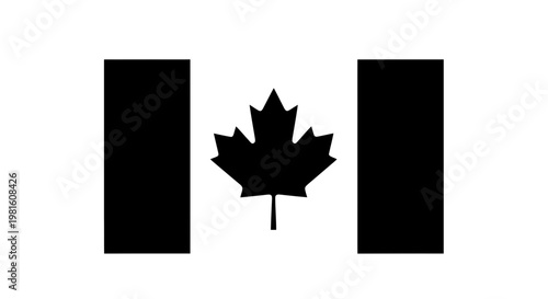 Canadian Flag Silhouette - Maple Leaf Symbol of Canada