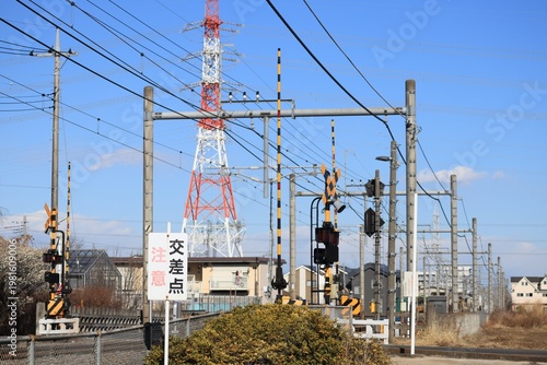 交差点のある踏切