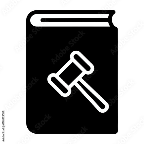 Vector of a law book with a gavel