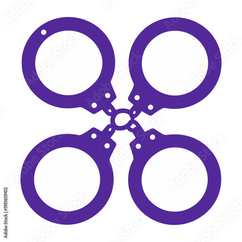 Vector graphic of purple handcuffs
