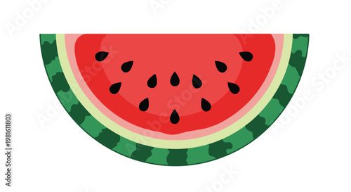 Fresh Watermelon Fruit Slice Illustration.