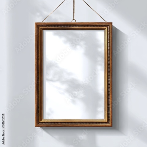 Hanging framed art on a white wall reflects a cloudscape