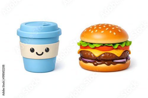 Coffee and burger combo 3d icon
coffee, burger, combo, 3d, fast food, drink, beverage, breakfast, snack, meal, takeaway, delivery, cafe, restaurant, hamburger, cheeseburger, cute, character, morning, 