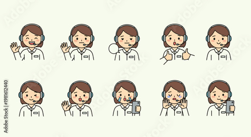 Set of funny cartoon faces and people including smiling kids, business avatars, and doctor characters with diverse hair and expressions in a vector illustration group