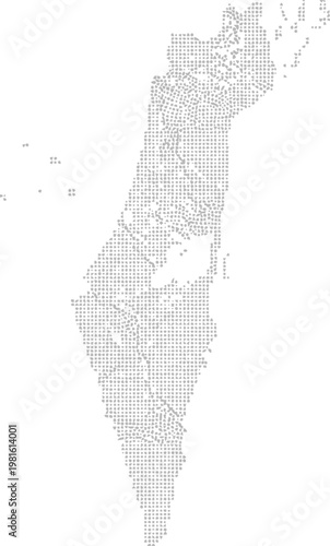 A detailed grayscale illustration map shows geographical regions and boundaries.