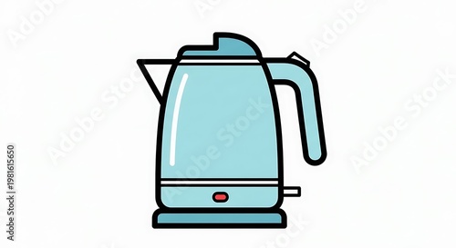 Electric Kettle Cartoon Illustration.