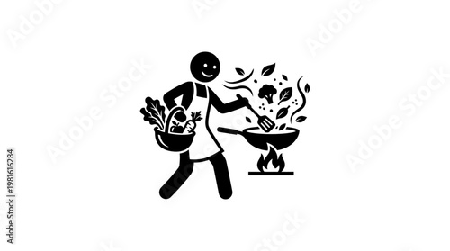 Chef Cooking Stir-Fry with Fresh Ingredients