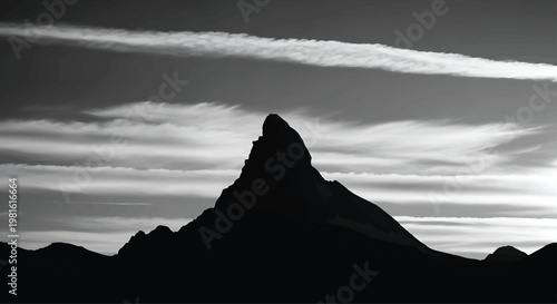 Matterhorn Mountain Silhouette at Sunset