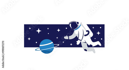 Astronaut in Space Suit Running.