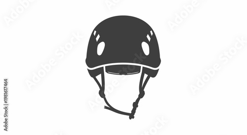 Black Bicycle Helmet Front View.
