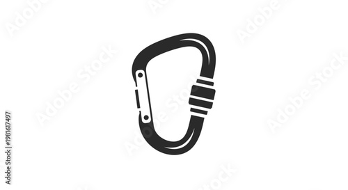 Black Carabiner Clip Closeup.
