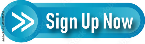Bright call-to-action button encouraging users to sign up immediately isolated on transparent background