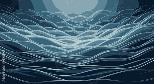 Ocean Waves Abstract Background - Serene Blue Water