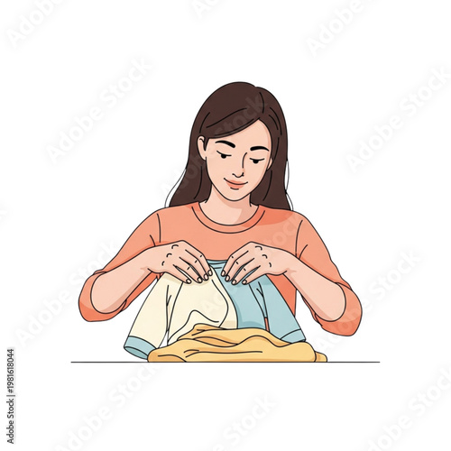 Mother's Day gift idea a beautifully folded stack of clothes, symbolizing care and warmth