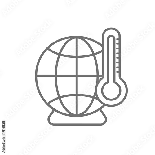 Vector of a globe with a thermometer indicating temperature changes
