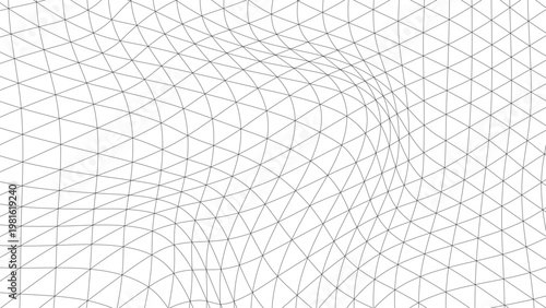 Abstract geometric pattern of a distorted grid with triangles on a white background, representing a modern digital design