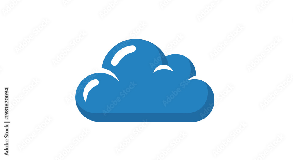 Fototapeta premium Blue Cloud Icon Graphic.