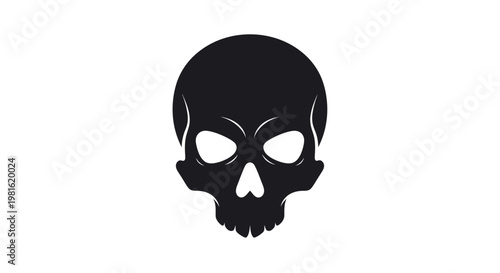 Black Skull Icon Graphic Symbol.