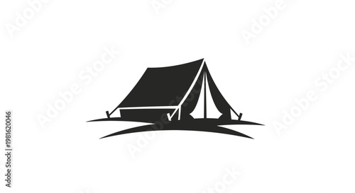Black Tent on White Background.