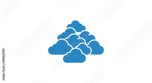 Blue Cloud Computing Icon.