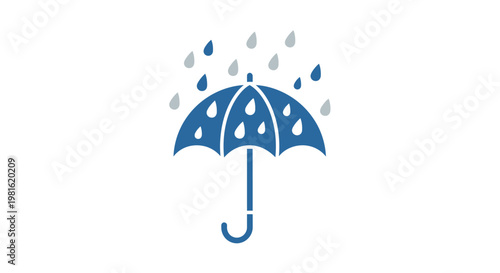 Blue Umbrella in the Rain.