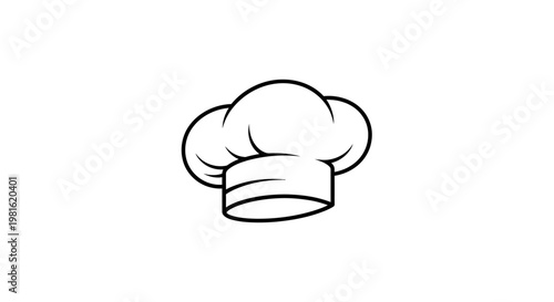 Chef hat simple line drawing.