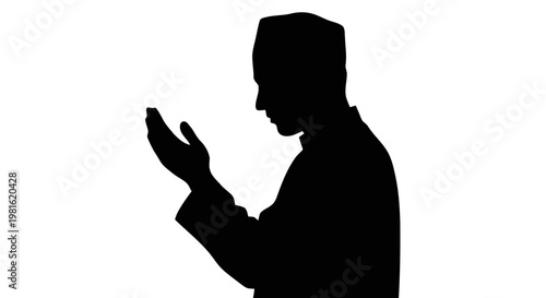 silhouette of a woman praying