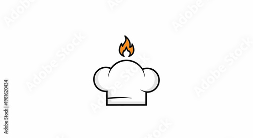 Chef Hat with Flame Icon.